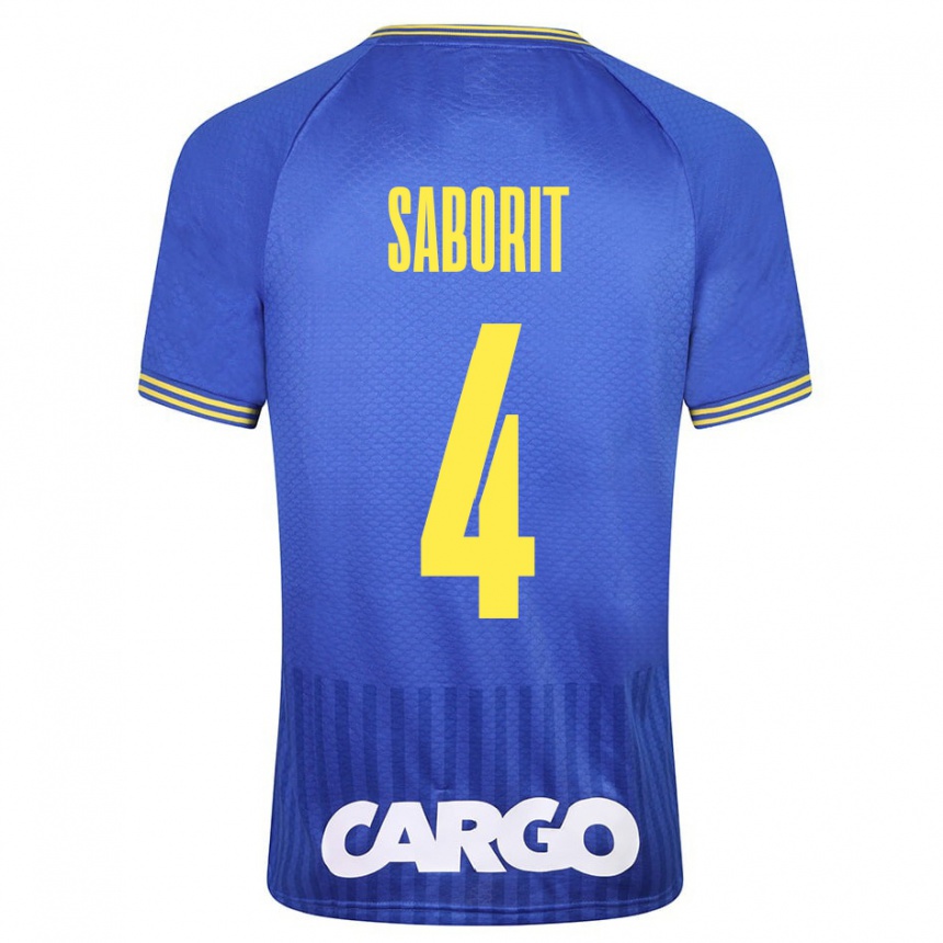 Kids Football Enric Saborit #4 Blue Away Jersey 2023/24 T-Shirt