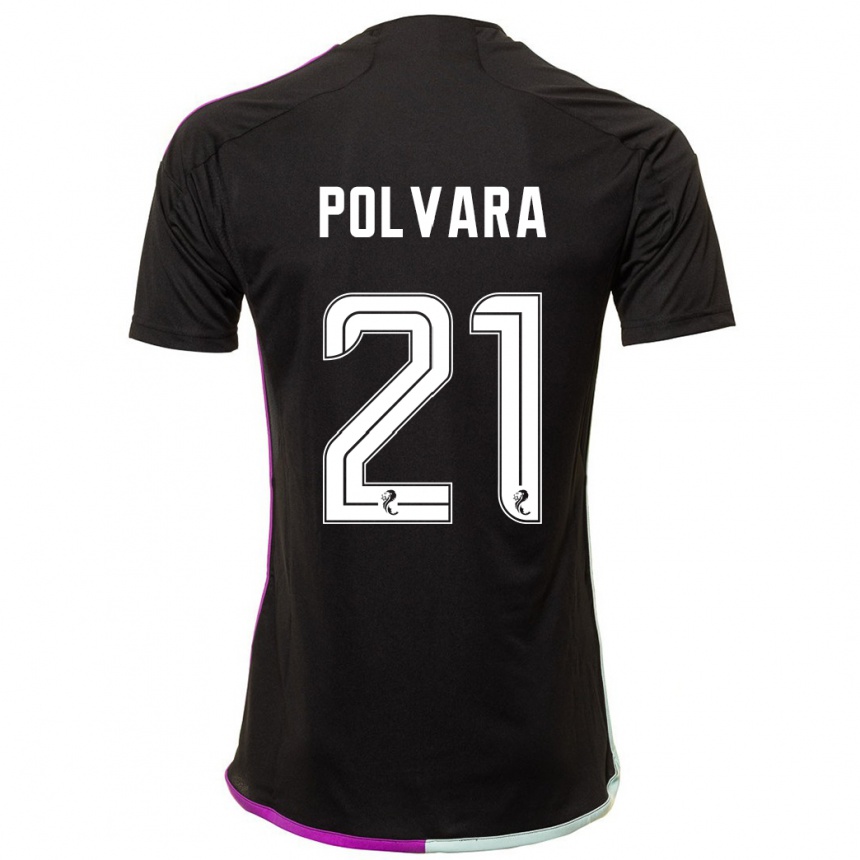 Kids Football Dante Polvara #21 Black Away Jersey 2023/24 T-Shirt