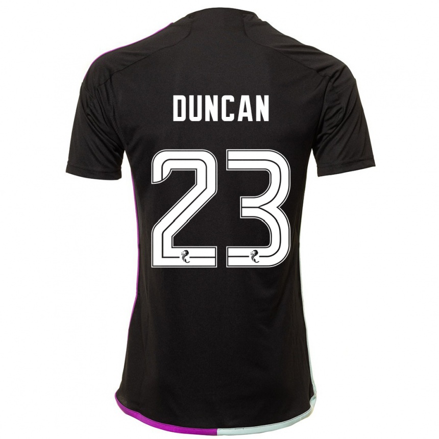 Kids Football Ryan Duncan #23 Black Away Jersey 2023/24 T-Shirt
