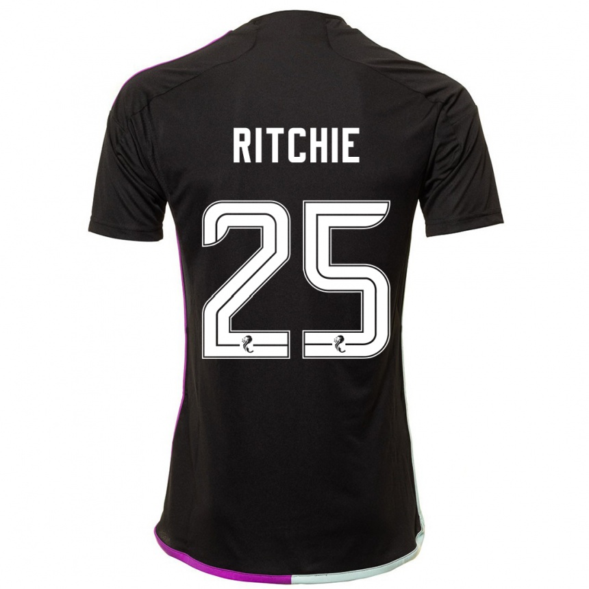 Kids Football Tom Ritchie #25 Black Away Jersey 2023/24 T-Shirt