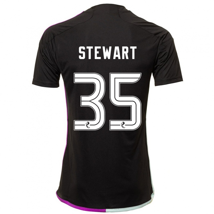 Kids Football Alfie Stewart #35 Black Away Jersey 2023/24 T-Shirt