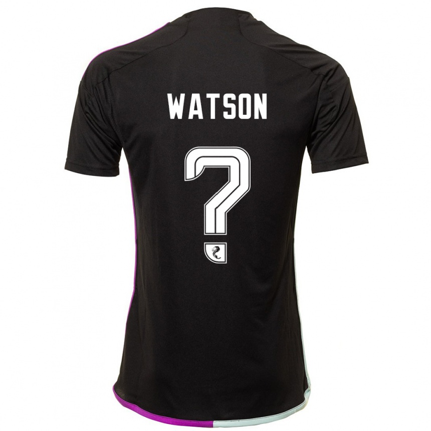 Kids Football Kai Watson #0 Black Away Jersey 2023/24 T-Shirt