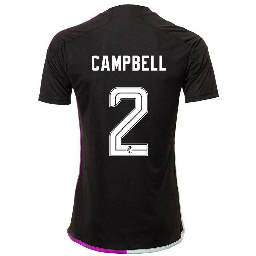 Kids Football Loren Campbell #2 Black Away Jersey 2023/24 T-Shirt