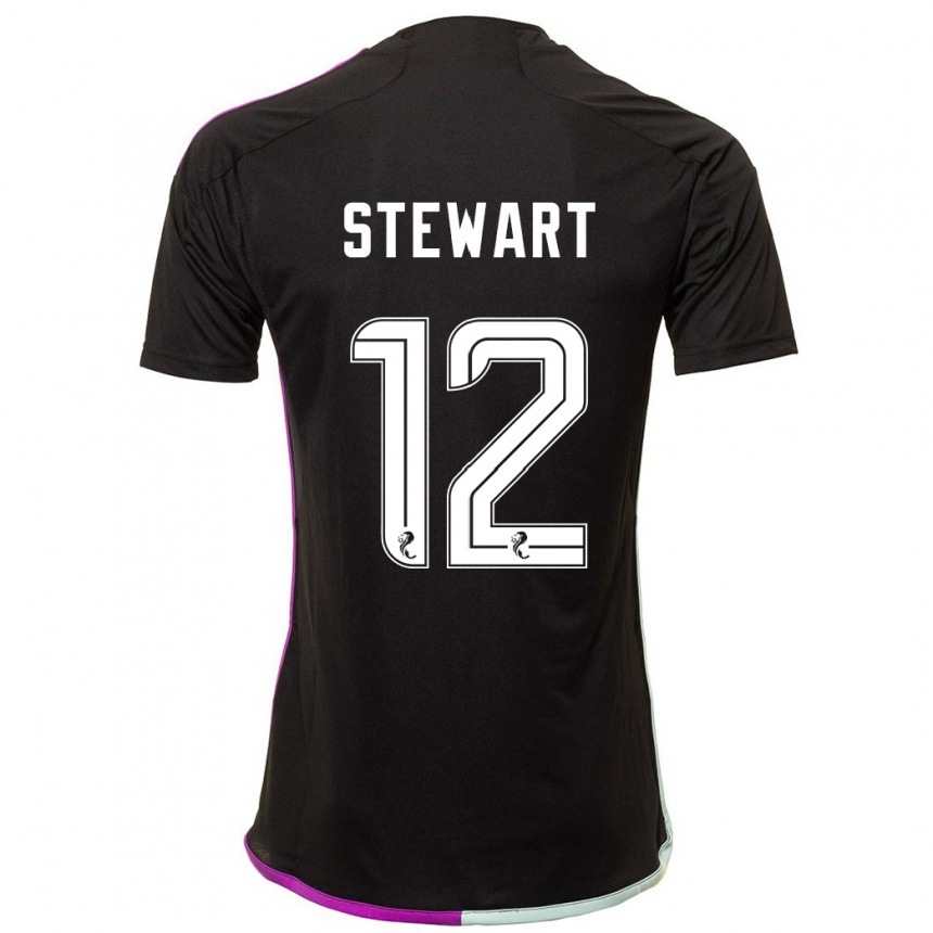 Kids Football Hannah Stewart #12 Black Away Jersey 2023/24 T-Shirt