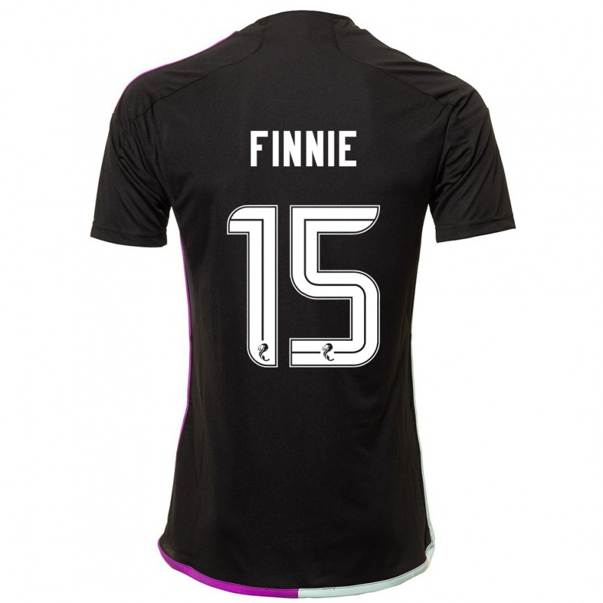 Kids Football Maddison Finnie #15 Black Away Jersey 2023/24 T-Shirt