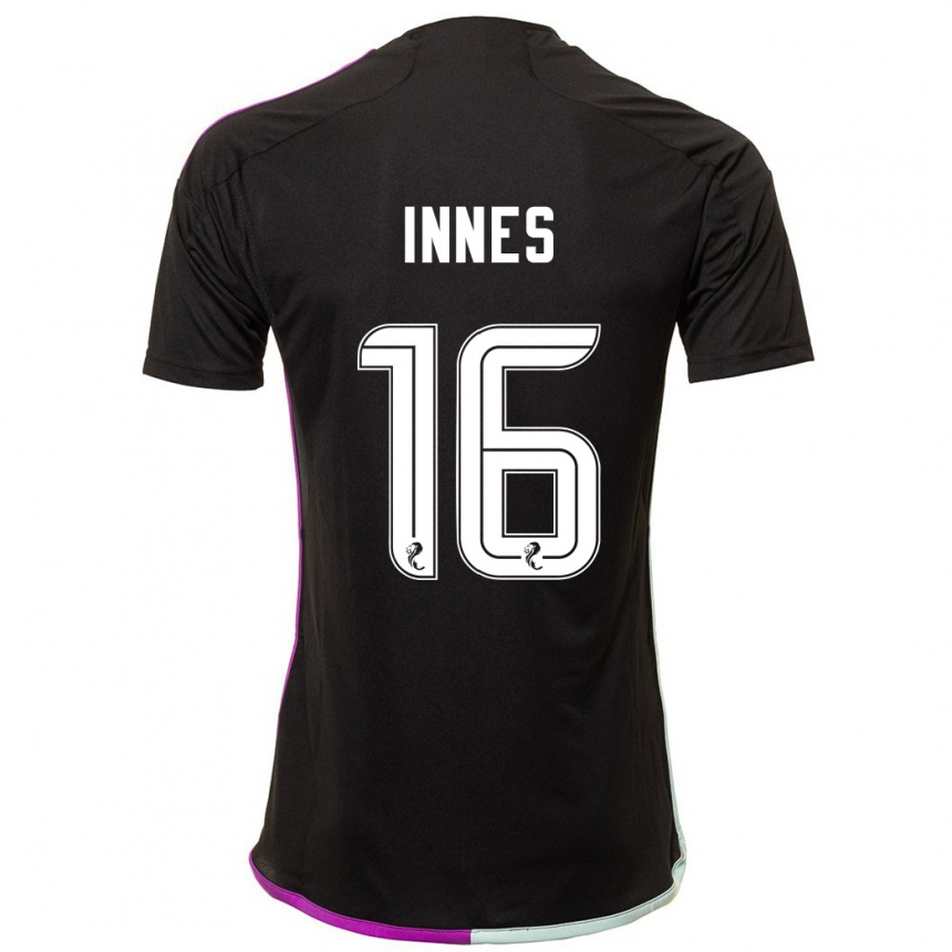 Kids Football Hannah Innes #16 Black Away Jersey 2023/24 T-Shirt
