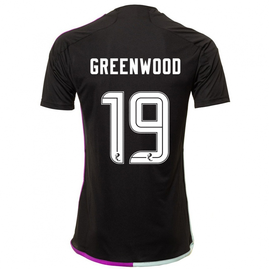 Kids Football Brodie Greenwood #19 Black Away Jersey 2023/24 T-Shirt