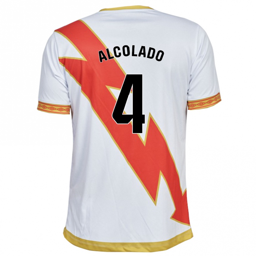 Men Football Jaime Alcolado #4 White Home Jersey 2023/24 T-Shirt