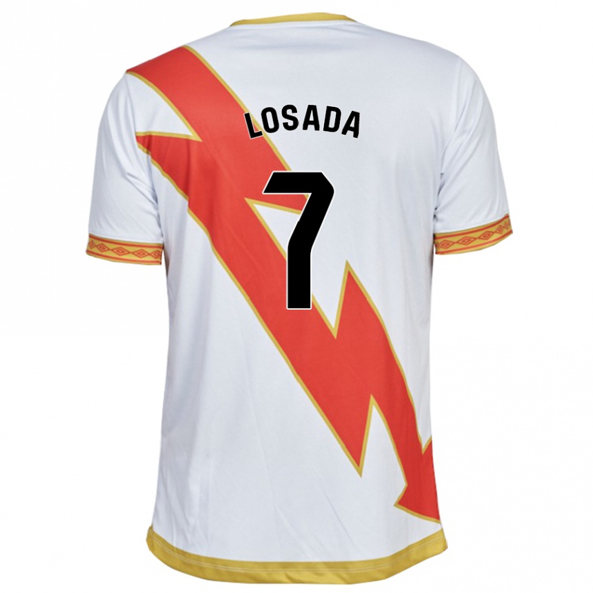 Men Football Juan Losada #7 White Home Jersey 2023/24 T-Shirt
