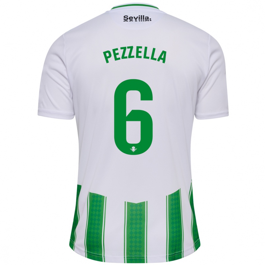 Men Football Germán Pezzella #6 White Home Jersey 2023/24 T-Shirt