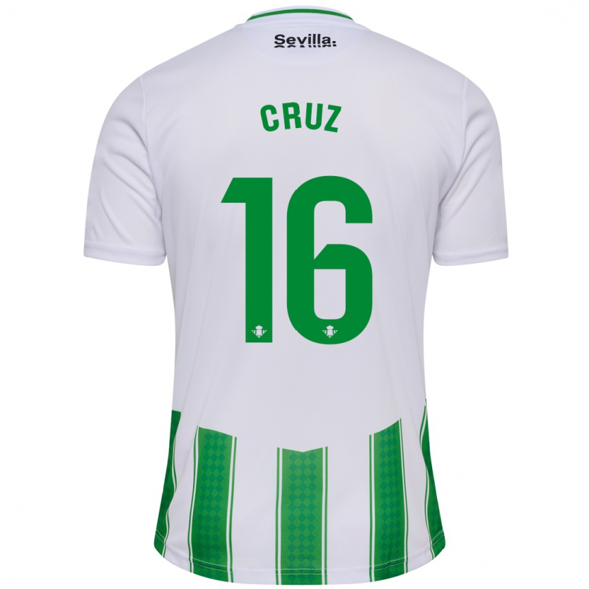 Men Football Juan Cruz #16 White Home Jersey 2023/24 T-Shirt