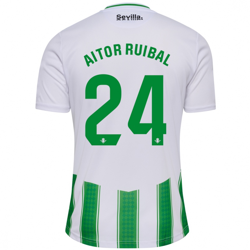 Men Football Aitor Ruibal #24 White Home Jersey 2023/24 T-Shirt