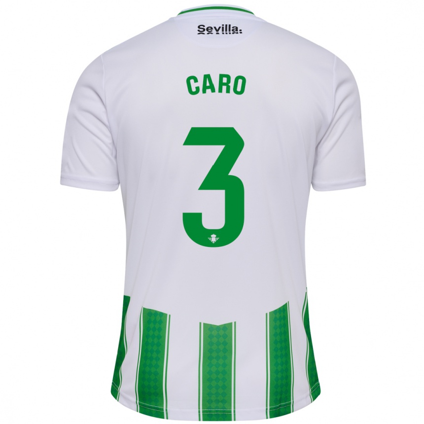 Men Football Andrés Caro #3 White Home Jersey 2023/24 T-Shirt