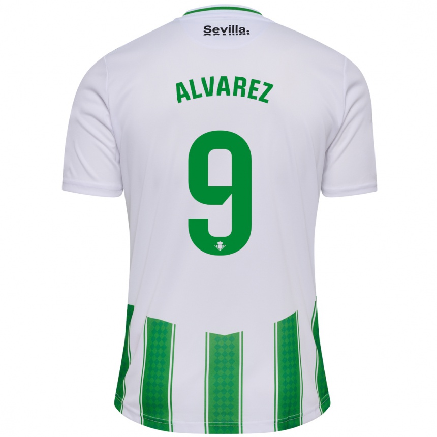 Men Football Carmen Álvarez Sánchez #9 White Home Jersey 2023/24 T-Shirt