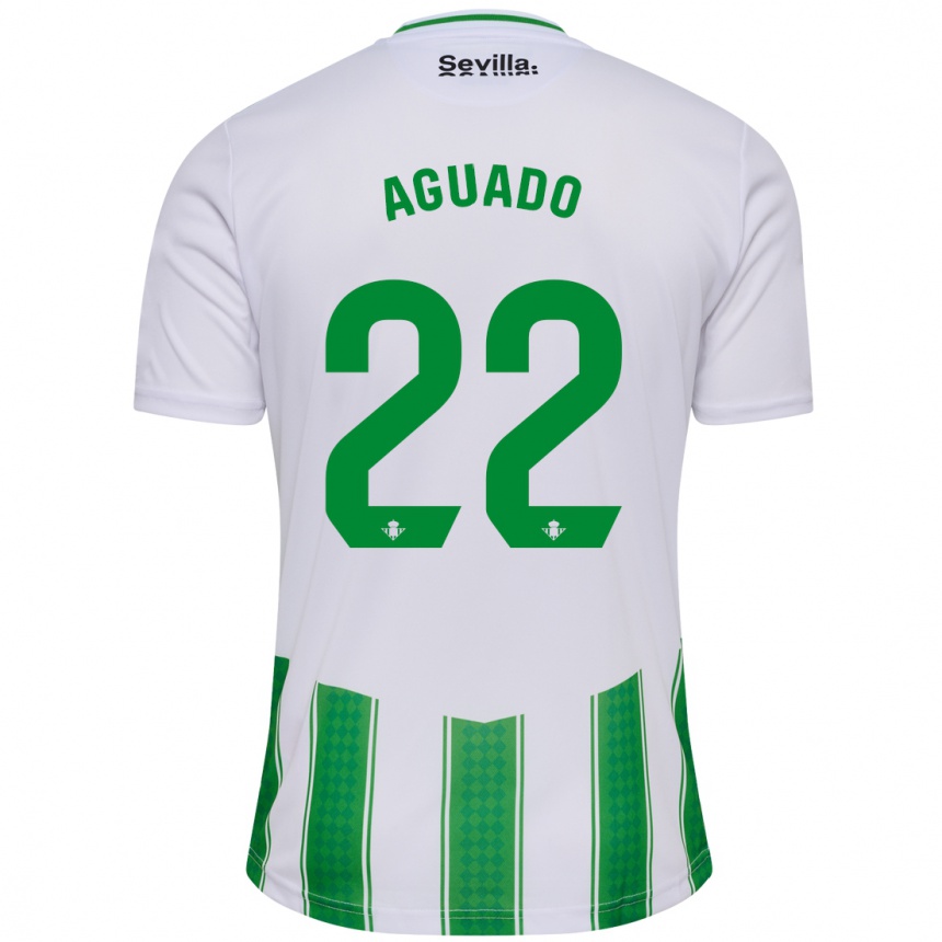 Men Football Julia Aguado Fernández #22 White Home Jersey 2023/24 T-Shirt