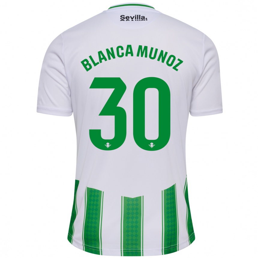 Men Football Blanca Muñoz #30 White Home Jersey 2023/24 T-Shirt