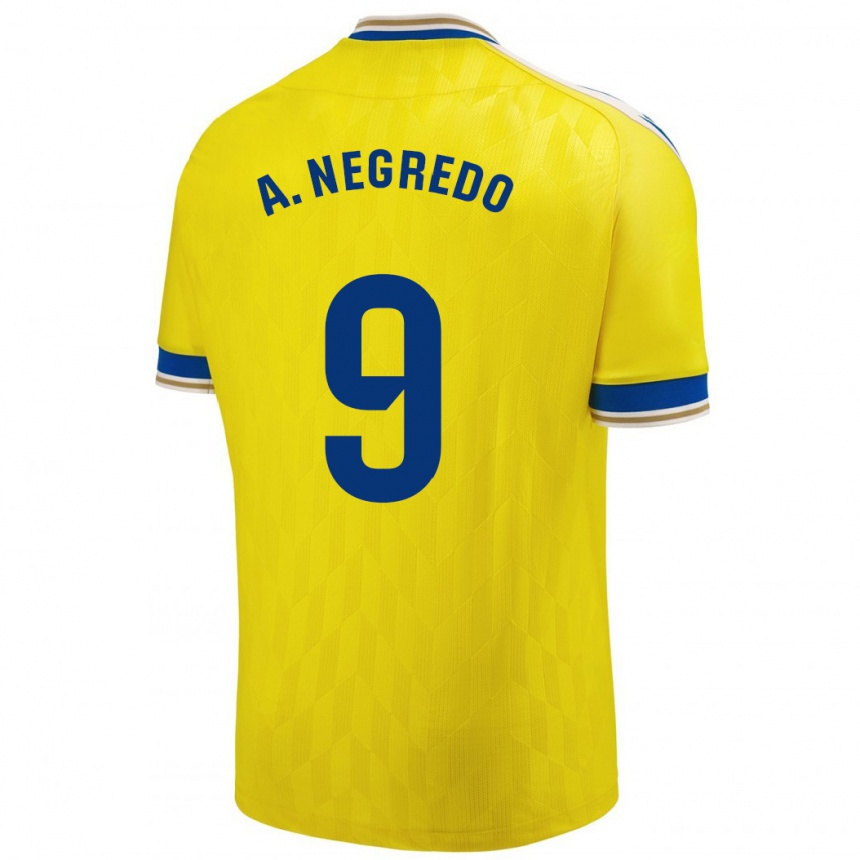 Men Football Álvaro Negredo #9 Yellow Home Jersey 2023/24 T-Shirt