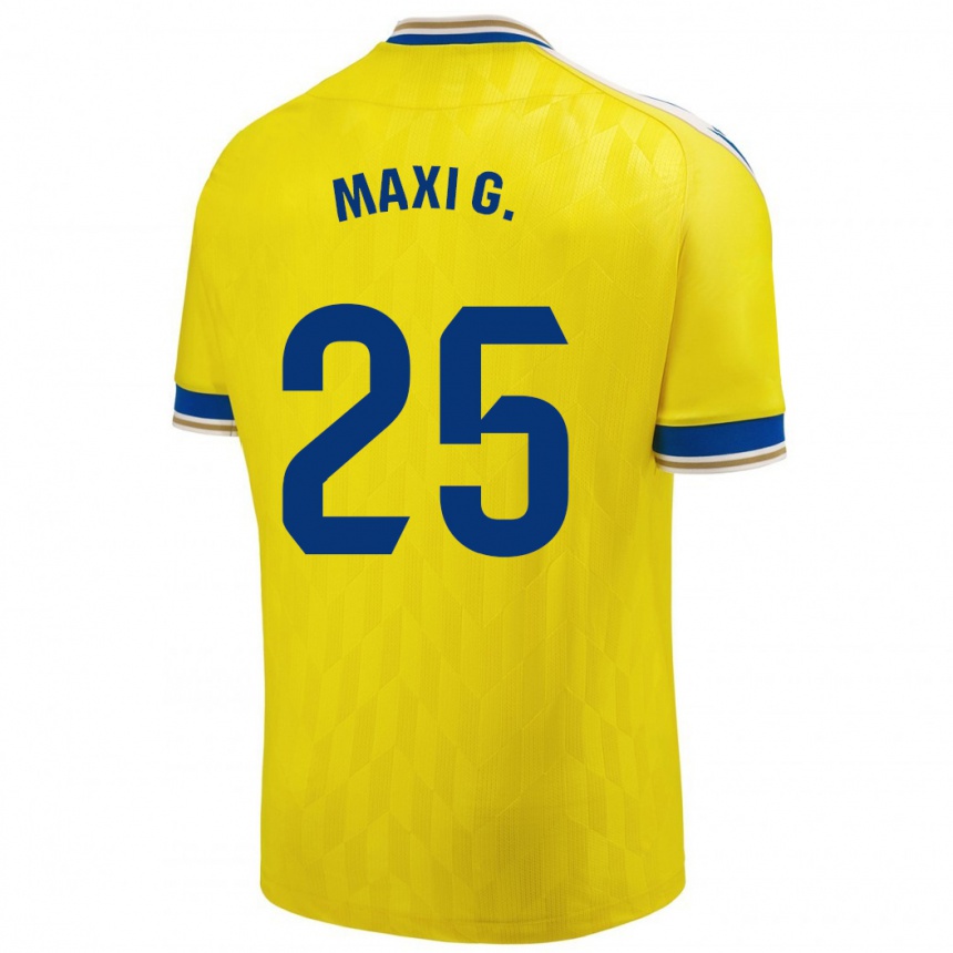 Men Football Maxi Gomez #25 Yellow Home Jersey 2023/24 T-Shirt