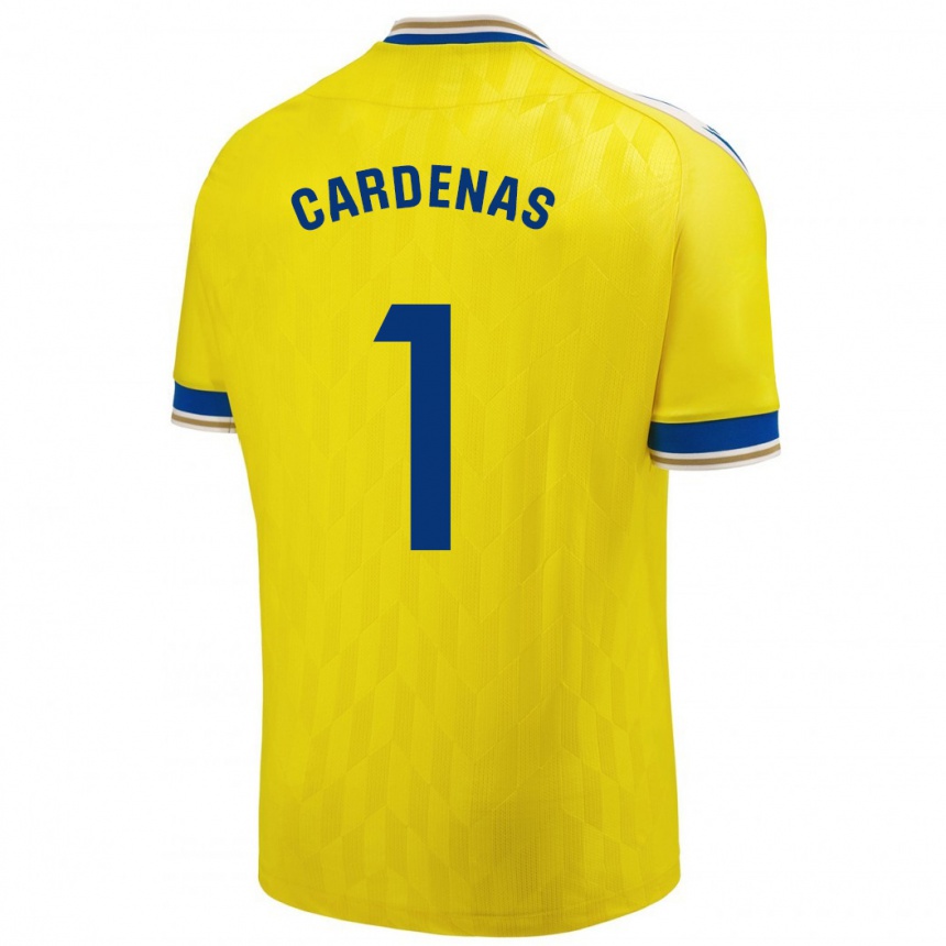 Men Football Raquel Cárdenas #1 Yellow Home Jersey 2023/24 T-Shirt