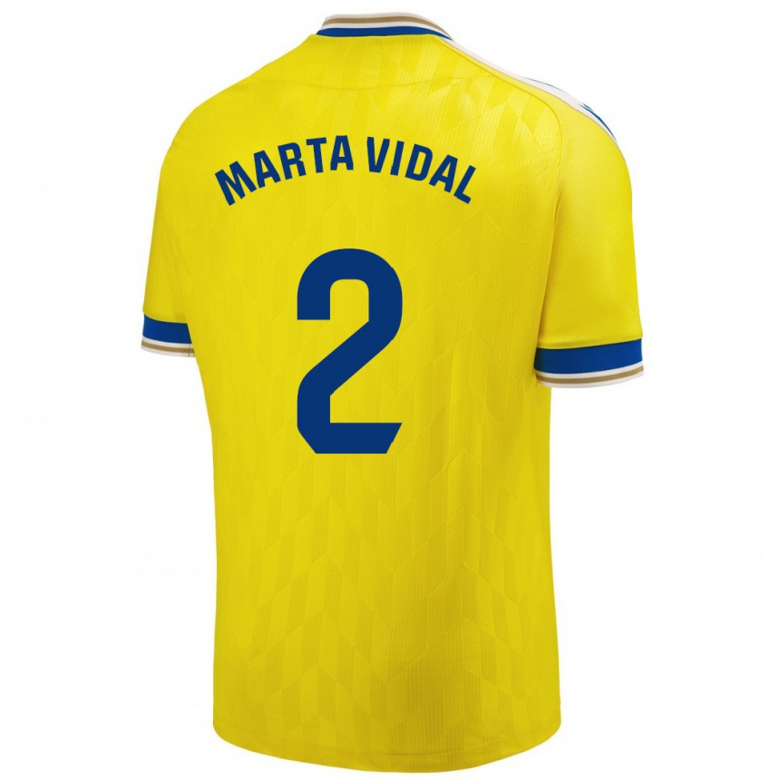 Men Football Marta Vidal Vela #2 Yellow Home Jersey 2023/24 T-Shirt