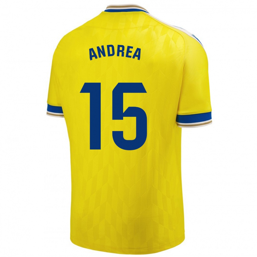 Men Football Andrea Sánchez Moreno #15 Yellow Home Jersey 2023/24 T-Shirt
