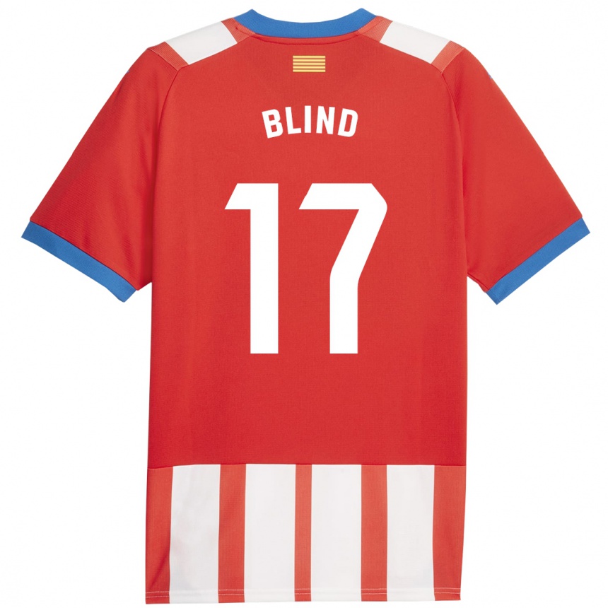 Men Football Daley Blind #17 Red White Home Jersey 2023/24 T-Shirt