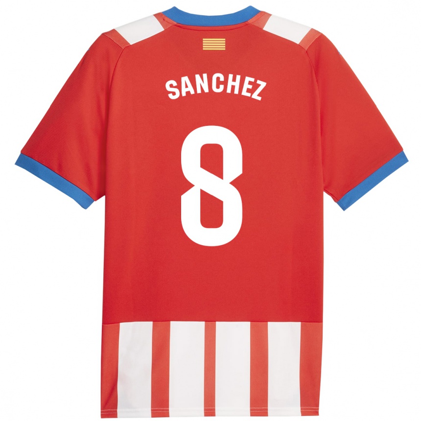 Men Football Miguel Ángel Sánchez #8 Red White Home Jersey 2023/24 T-Shirt