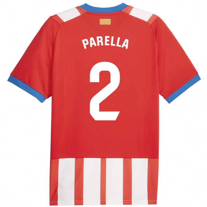 Men Football Virginia Parella #2 Red White Home Jersey 2023/24 T-Shirt