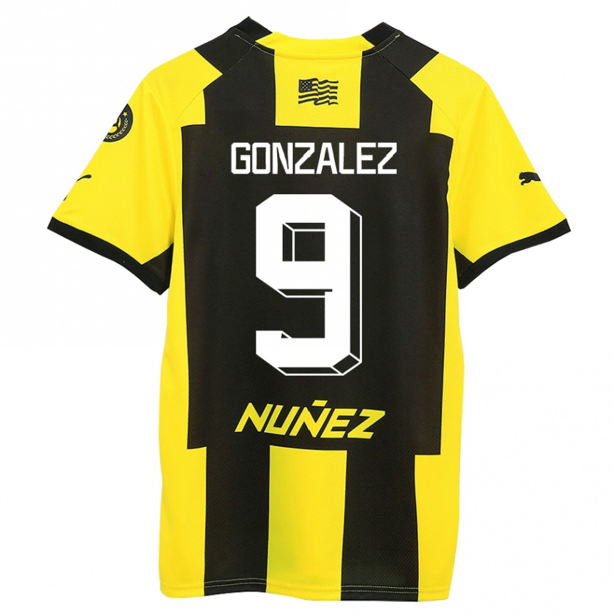 Men Football Franco González #9 Yellow Black Home Jersey 2023/24 T-Shirt