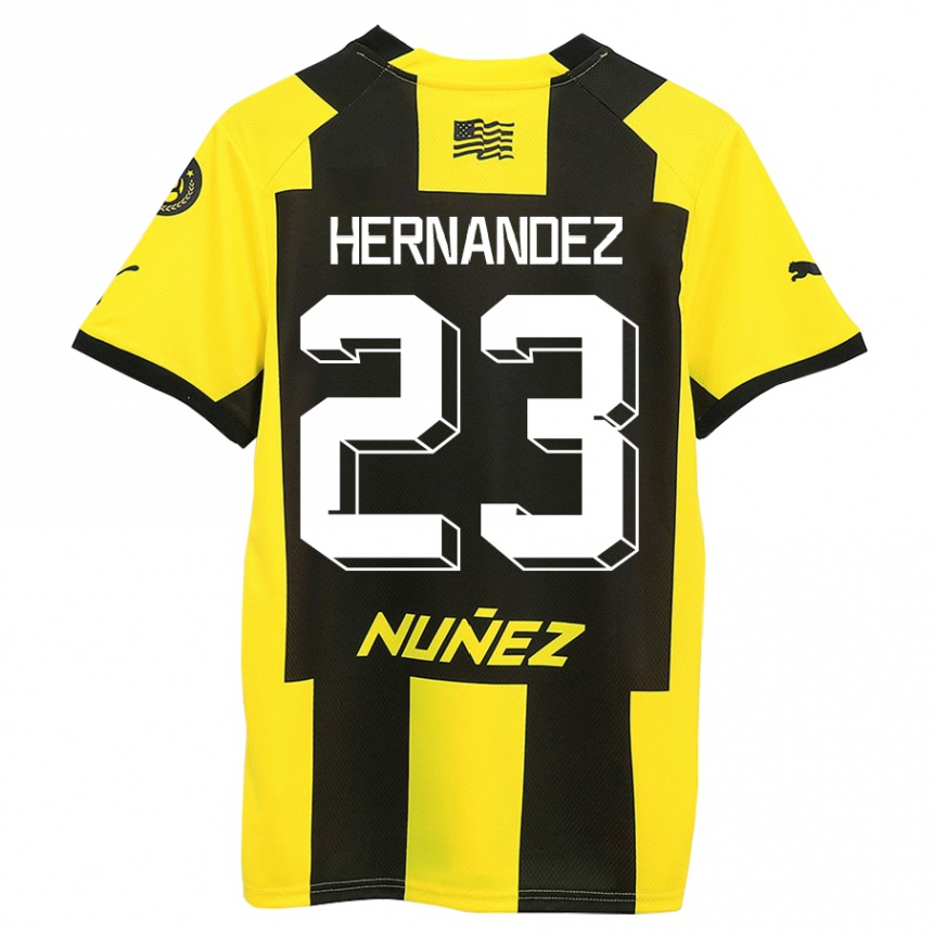 Men Football Abel Hernández #23 Yellow Black Home Jersey 2023/24 T-Shirt
