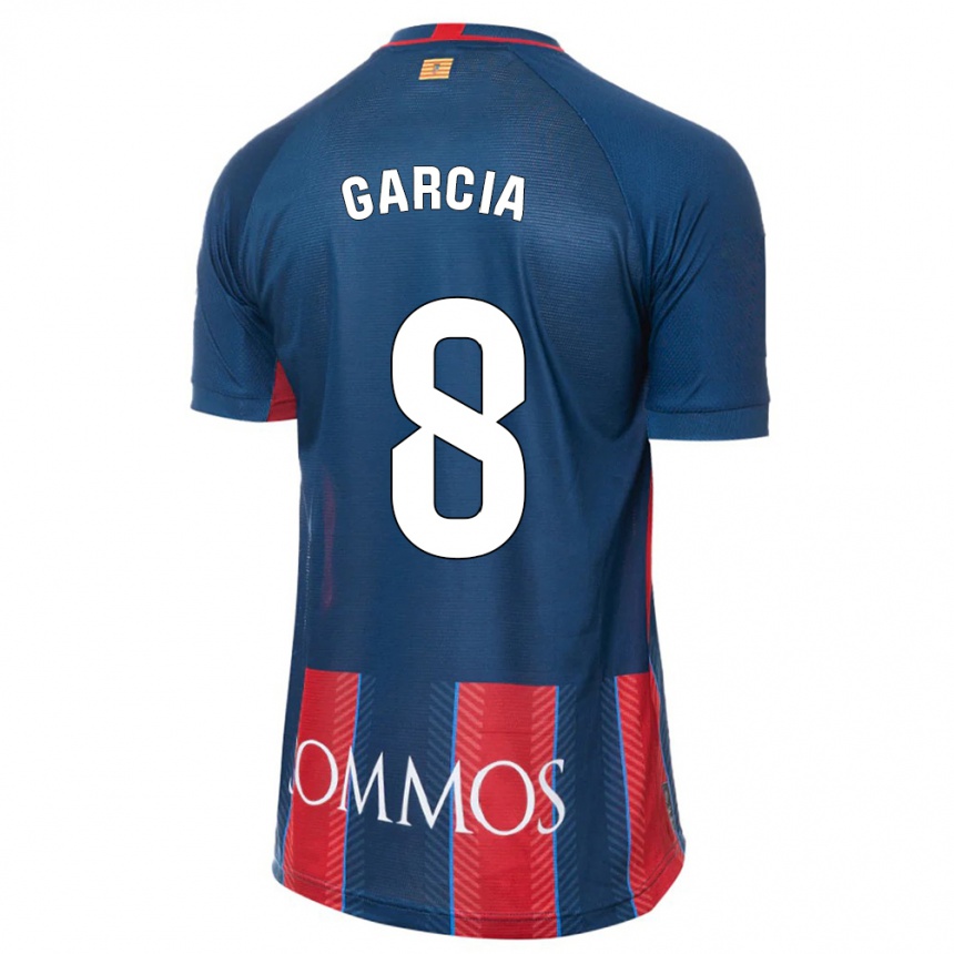 Men Football David García #8 Navy Home Jersey 2023/24 T-Shirt