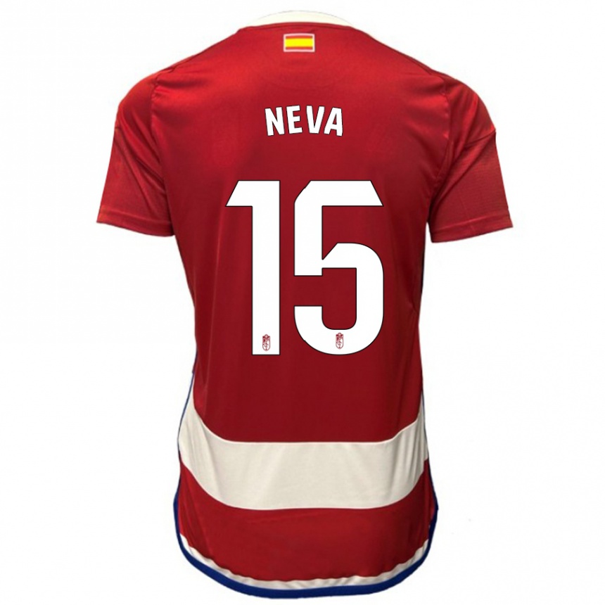 Men Football Carlos Neva #15 Red Home Jersey 2023/24 T-Shirt