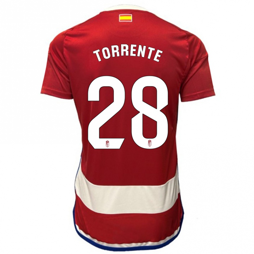 Men Football Raúl Torrente #28 Red Home Jersey 2023/24 T-Shirt