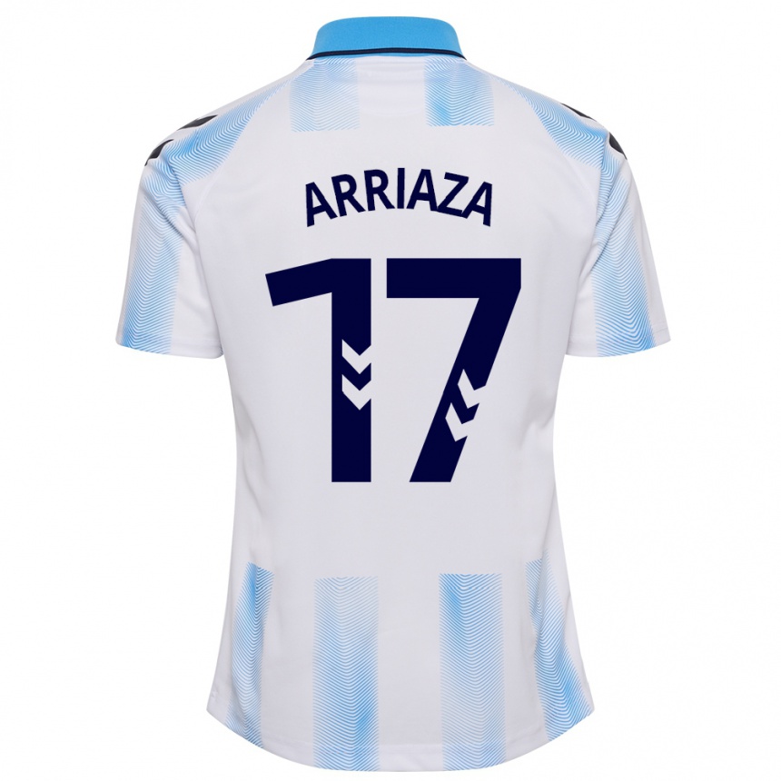 Men Football Pablo Arriaza #17 White Blue Home Jersey 2023/24 T-Shirt