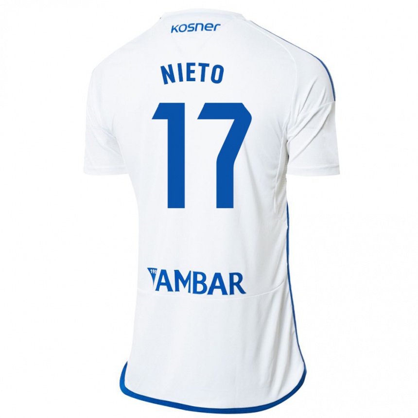 Men Football Carlos Nieto #17 White Home Jersey 2023/24 T-Shirt