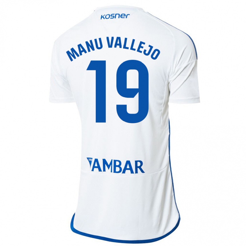 Men Football Manu Vallejo #19 White Home Jersey 2023/24 T-Shirt