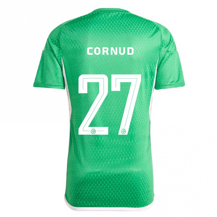 Men Football Pierre Cornud #27 White Blue Home Jersey 2023/24 T-Shirt