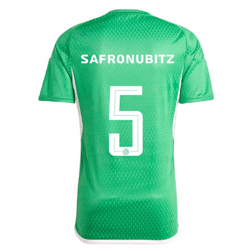 Men Football Dan Safronubitz #5 White Blue Home Jersey 2023/24 T-Shirt