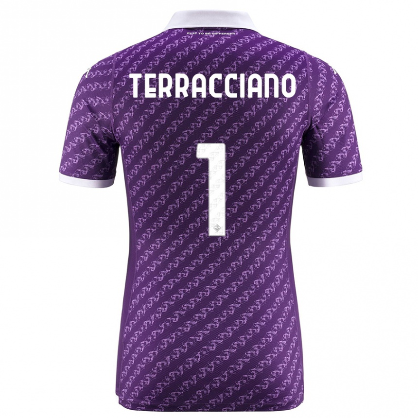 Men Football Pietro Terracciano #1 Violet Home Jersey 2023/24 T-Shirt