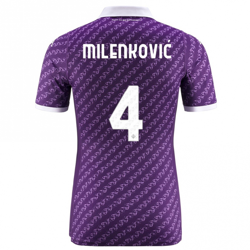 Men Football Nikola Milenković #4 Violet Home Jersey 2023/24 T-Shirt