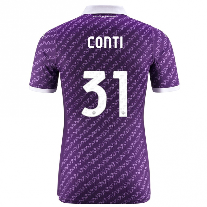 Men Football Gabriele Conti #31 Violet Home Jersey 2023/24 T-Shirt