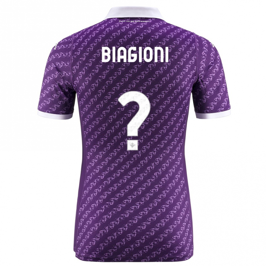 Men Football Lorenzo Biagioni #0 Violet Home Jersey 2023/24 T-Shirt