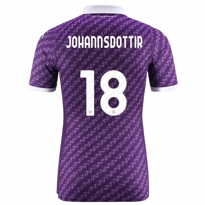 Men Football Alexandra Jóhannsdóttir #18 Violet Home Jersey 2023/24 T-Shirt