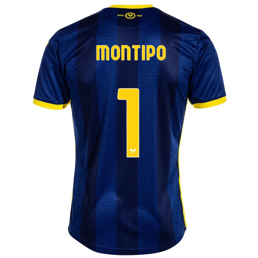 Men Football Lorenzo Montipò #1 Navy Home Jersey 2023/24 T-Shirt