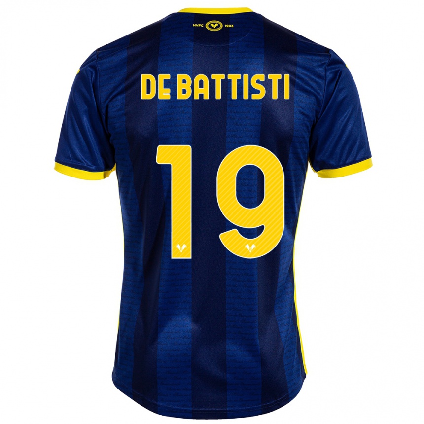 Men Football Davide De Battisti #19 Navy Home Jersey 2023/24 T-Shirt