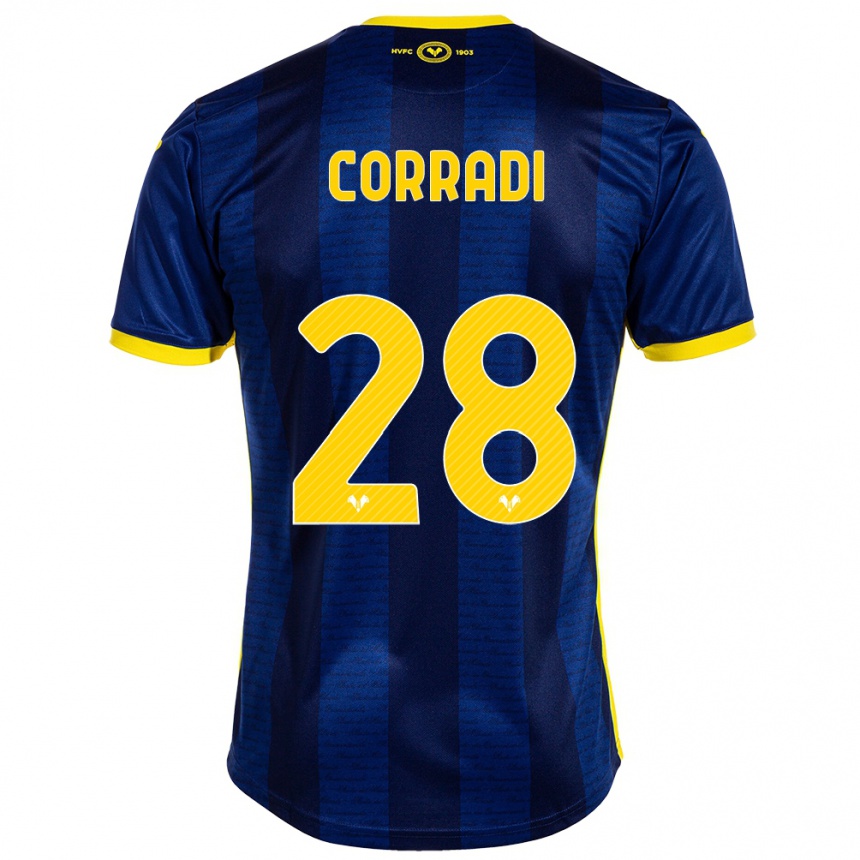 Men Football Christian Corradi #28 Navy Home Jersey 2023/24 T-Shirt