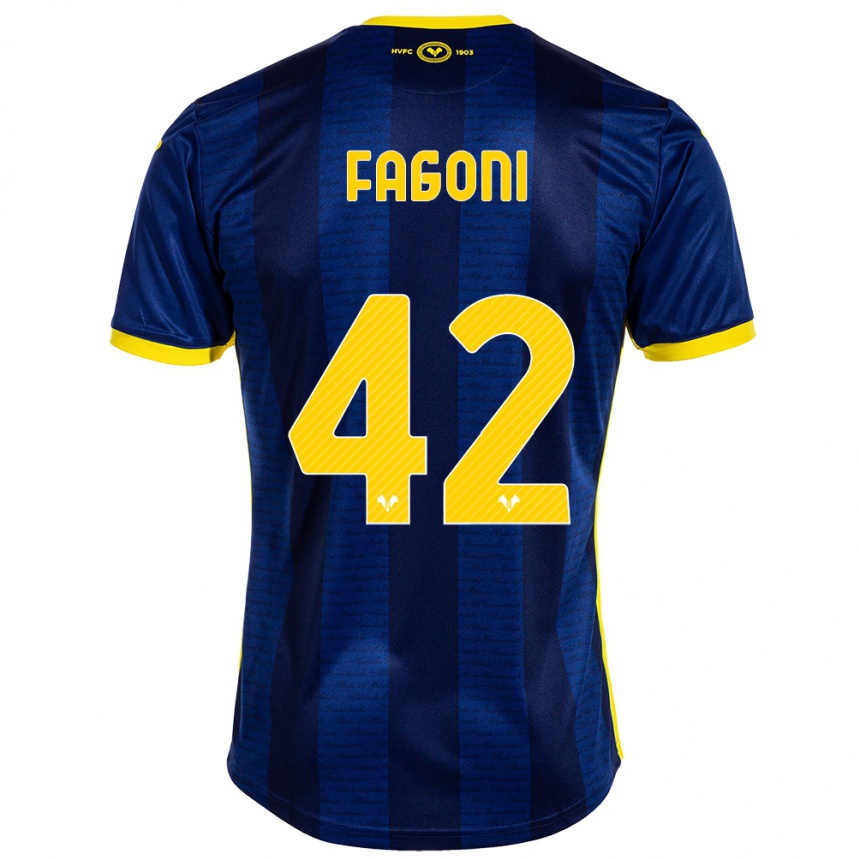 Men Football Marco Fagoni #42 Navy Home Jersey 2023/24 T-Shirt