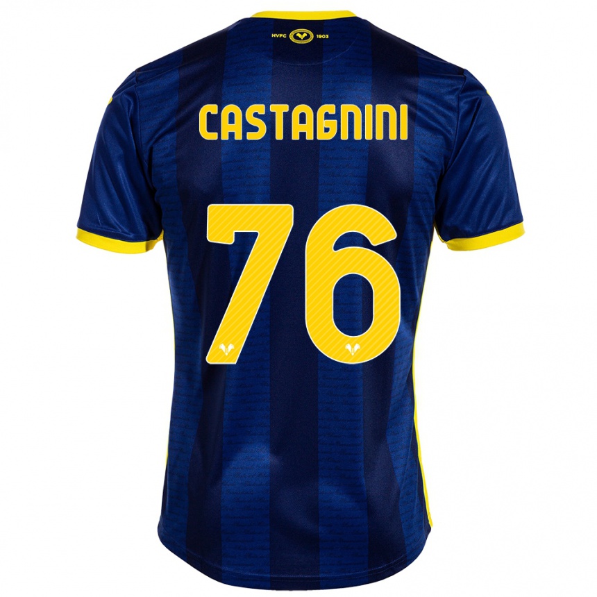 Men Football Mirko Castagnini #76 Navy Home Jersey 2023/24 T-Shirt