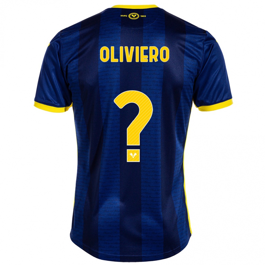 Men Football Davide Oliviero #0 Navy Home Jersey 2023/24 T-Shirt