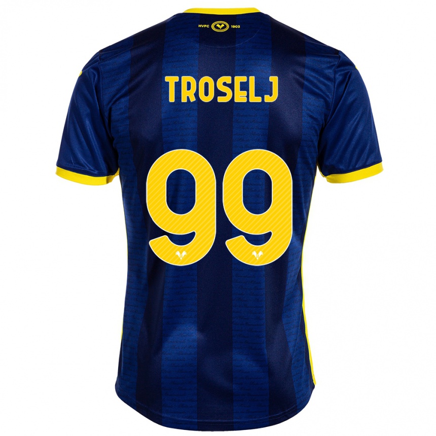 Men Football Ethan Troselj #99 Navy Home Jersey 2023/24 T-Shirt